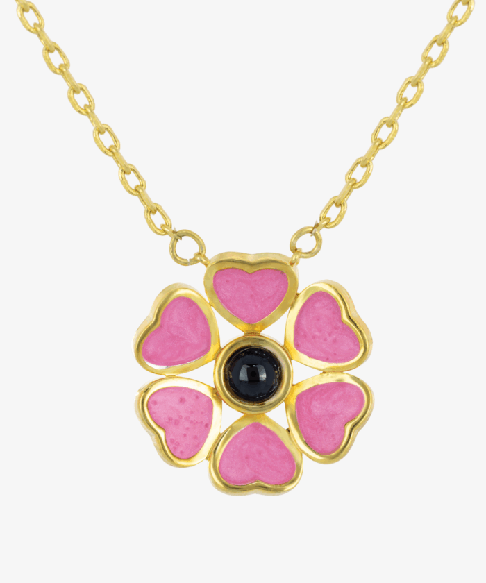 Collier Projection Magic Flower – Émail Rose – Image 1