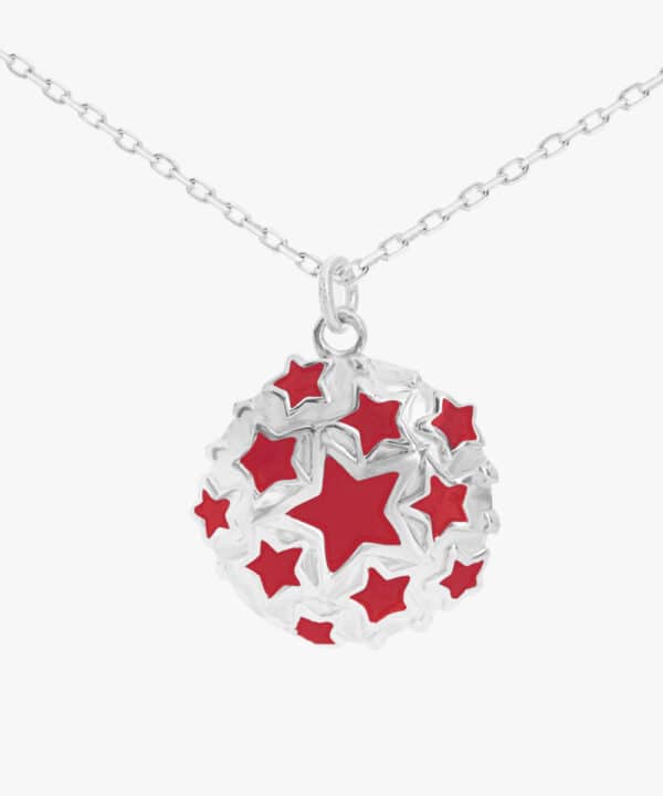 Collier Étoilé Émaillé rouge