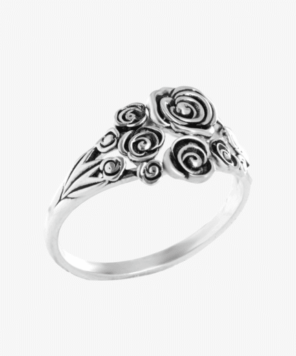 Bague Multifleur émail Noir